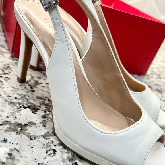 White Lowry Kelly & Katie Heels Shoes 6M NWT - Picture 7 of 13